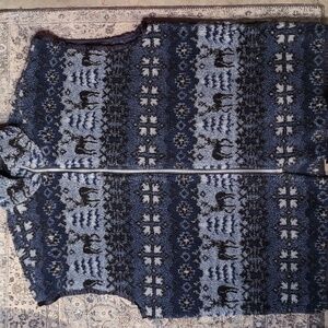 Vintage Plush Handmade Blanket Vest Fleece Deer Winter Design No Tag